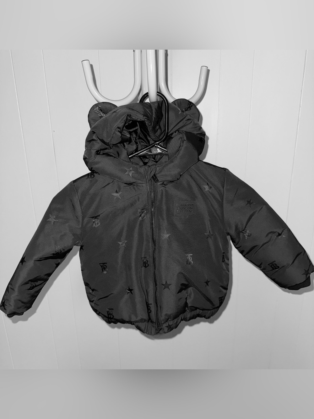 Black Burberry Puffer Jacket for Kids - Picture 2 of 11